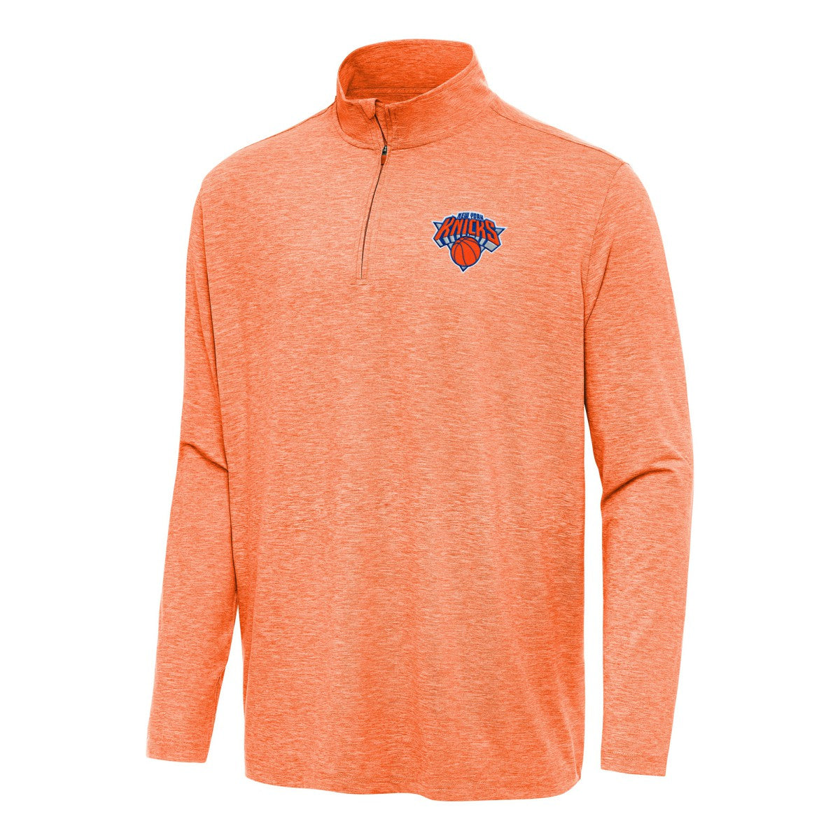 NBA - New York Knicks Antigua Hunk Quarter-Zip Top - Heather Orange