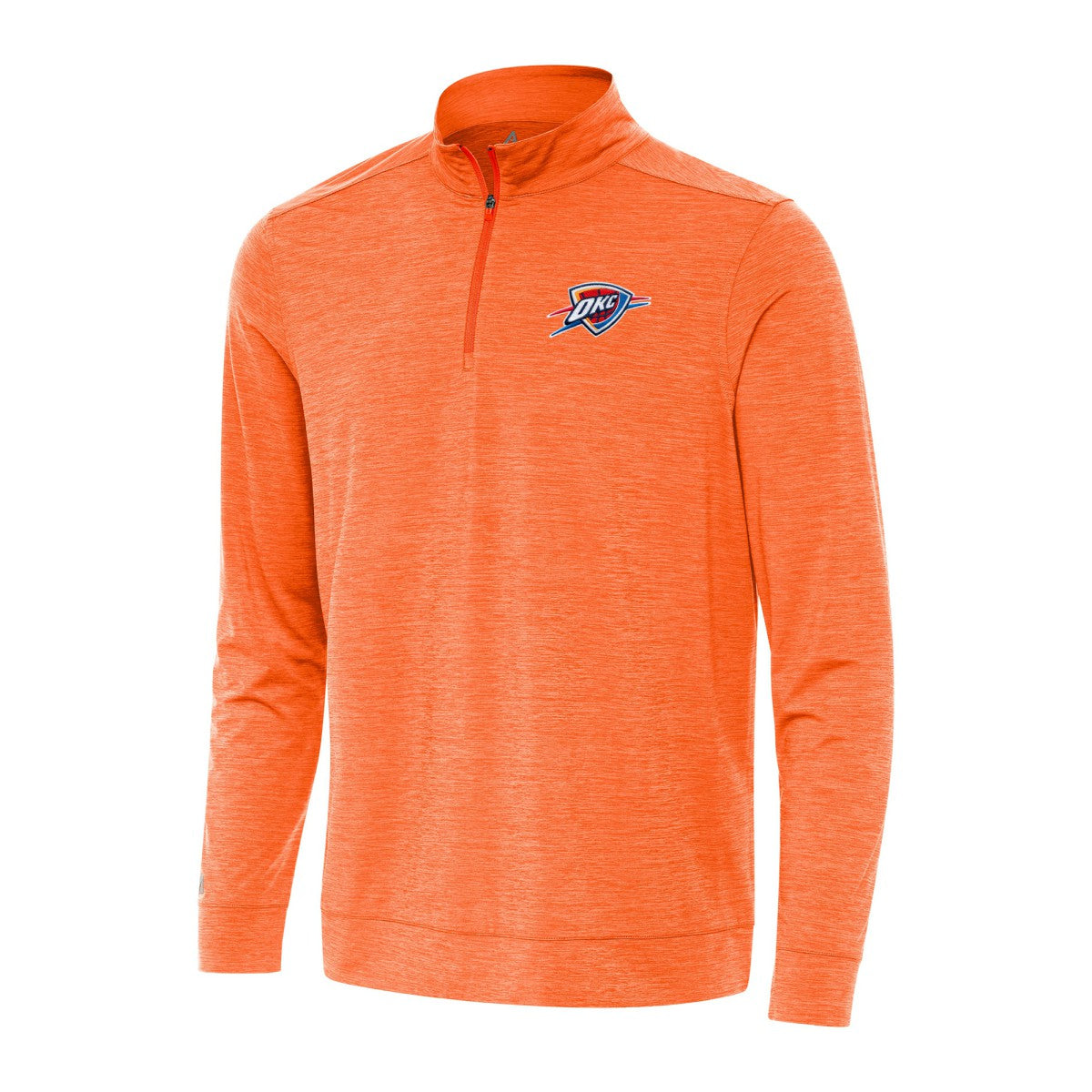 NBA - Oklahoma City Thunder Antigua Bright Quarter-Zip Top - Heather Orange