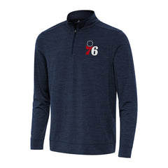 NBA - Philadelphia 76ers Antigua Bright Quarter-Zip Top - Heather Navy