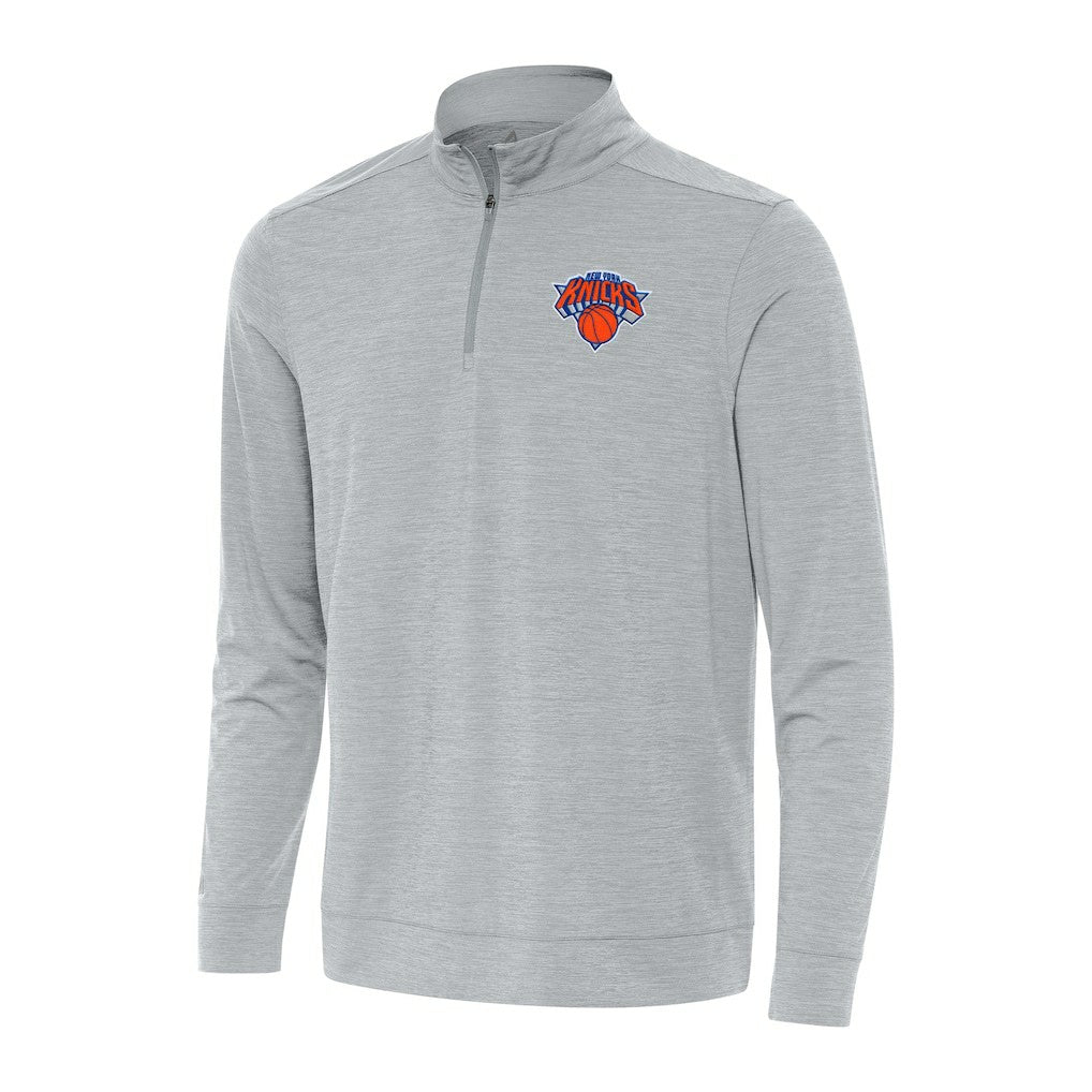 NBA - New York Knicks Antigua Bright Quarter-Zip Top - Heather Gray