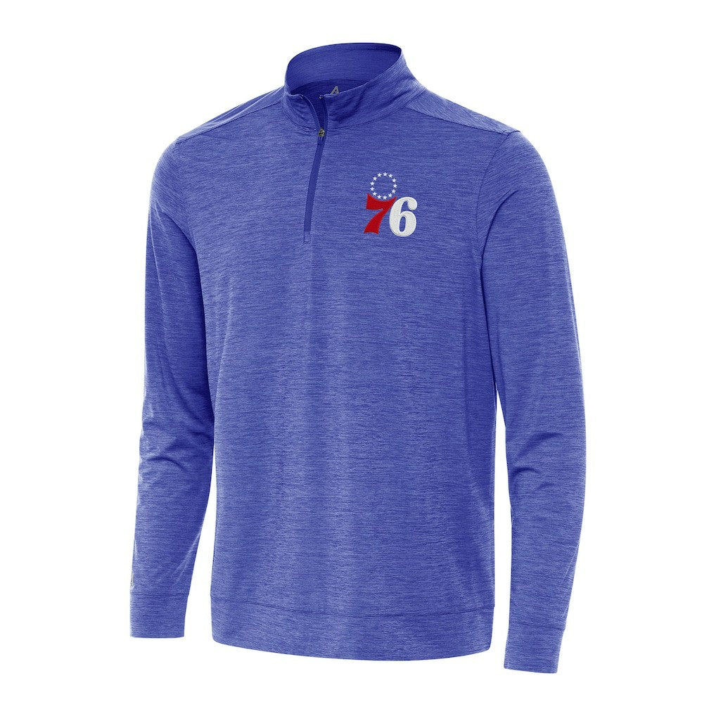 NBA - Philadelphia 76ers Antigua Bright Quarter-Zip Top - Heather Royal