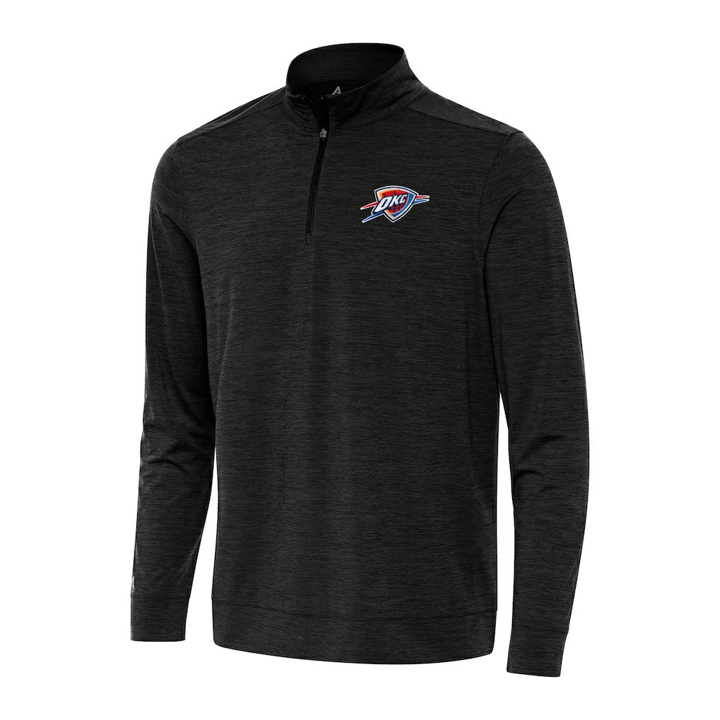 NBA - Oklahoma City Thunder Antigua Bright Quarter-Zip Top - Heather Black