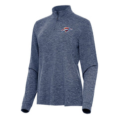 NBA - Oklahoma City Thunder Antigua Women's Mentor Quarter-Zip Mock Long Sleeve Top - Heather Navy