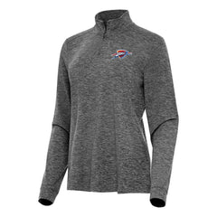 NBA - Oklahoma City Thunder Antigua Women's Mentor Quarter-Zip Mock Long Sleeve Top - Heather Black