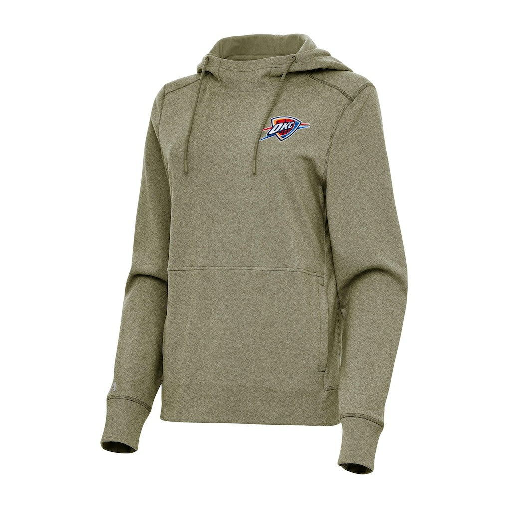 NBA - Oklahoma City Thunder Antigua Women's Justice Pullover Hoodie - Heather Olive