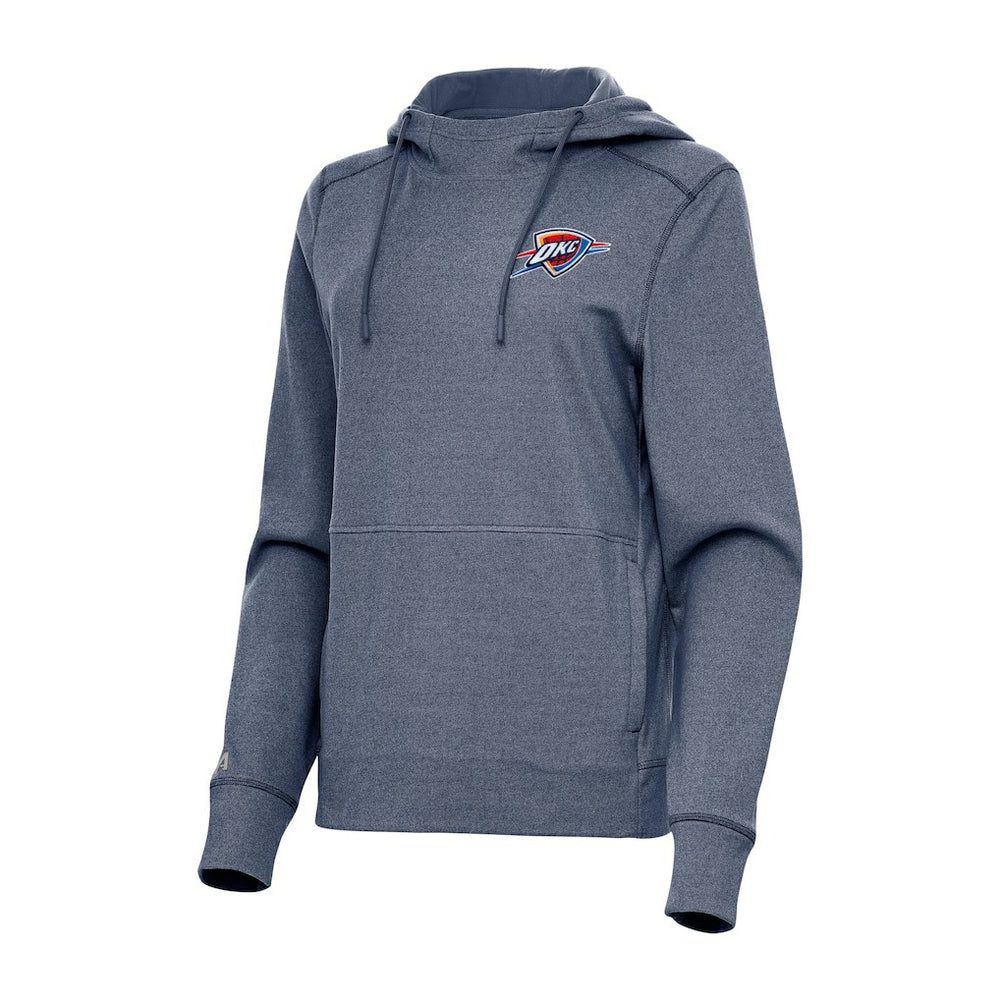 NBA - Oklahoma City Thunder Antigua Women's Justice Pullover Hoodie - Heather Navy