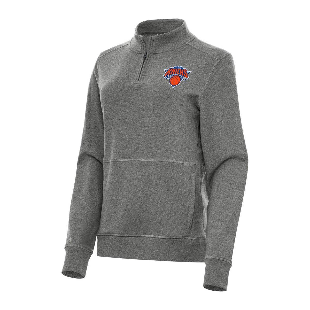 NBA - New York Knicks Antigua Women's Crush Quarter-Zip Fleece Sweatshirt - Heather Black