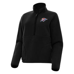 NBA - Oklahoma City Thunder Antigua Women's Figure Half-Zip Pullover Sweatshirt - Black