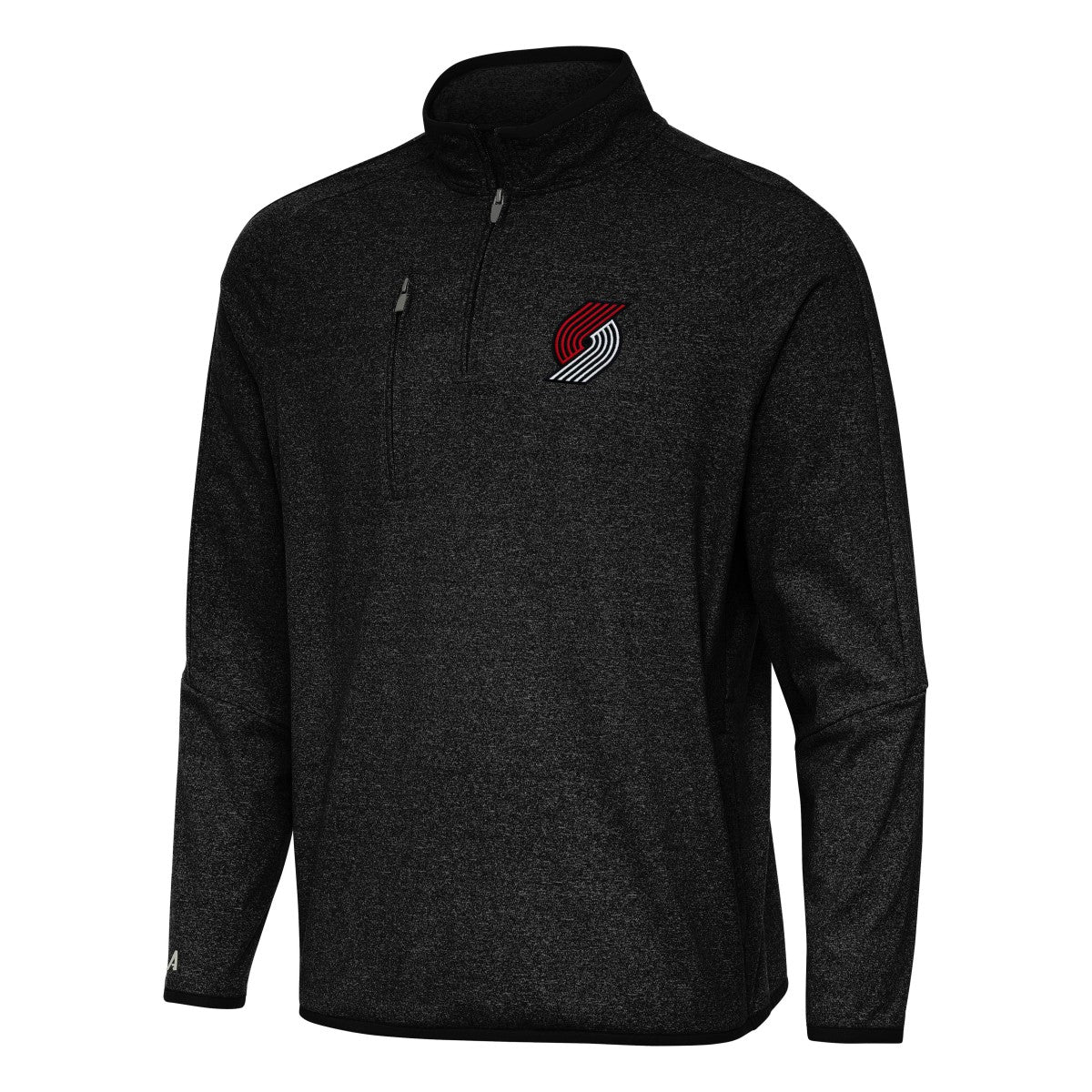 NBA - Portland Trail Blazers Antigua Certain Quarter-Zip Tri-Blend Sweatshirt - Heather Black