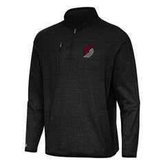 NBA - Portland Trail Blazers Antigua Certain Quarter-Zip Tri-Blend Sweatshirt - Heather Black