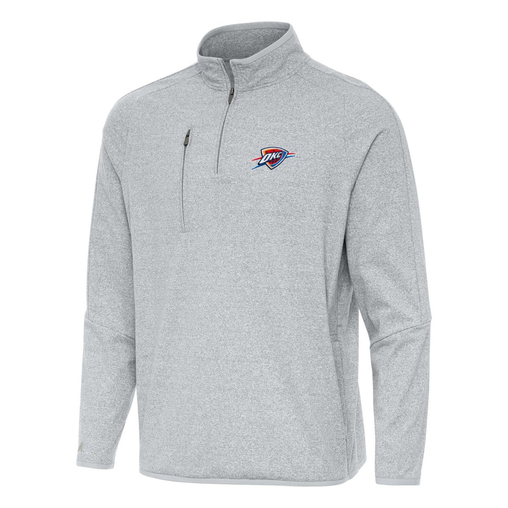NBA - Oklahoma City Thunder Antigua Certain Quarter-Zip Tri-Blend Sweatshirt - Heather Gray