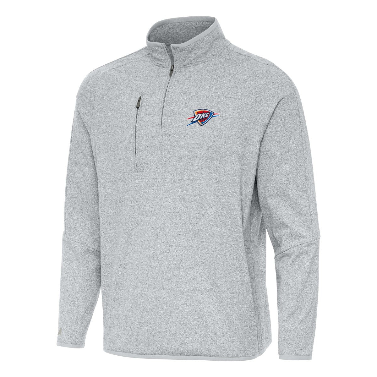 NBA - Oklahoma City Thunder Antigua Certain Quarter-Zip Tri-Blend Sweatshirt - Heather Gray