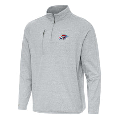 NBA - Oklahoma City Thunder Antigua Certain Quarter-Zip Tri-Blend Sweatshirt - Heather Gray