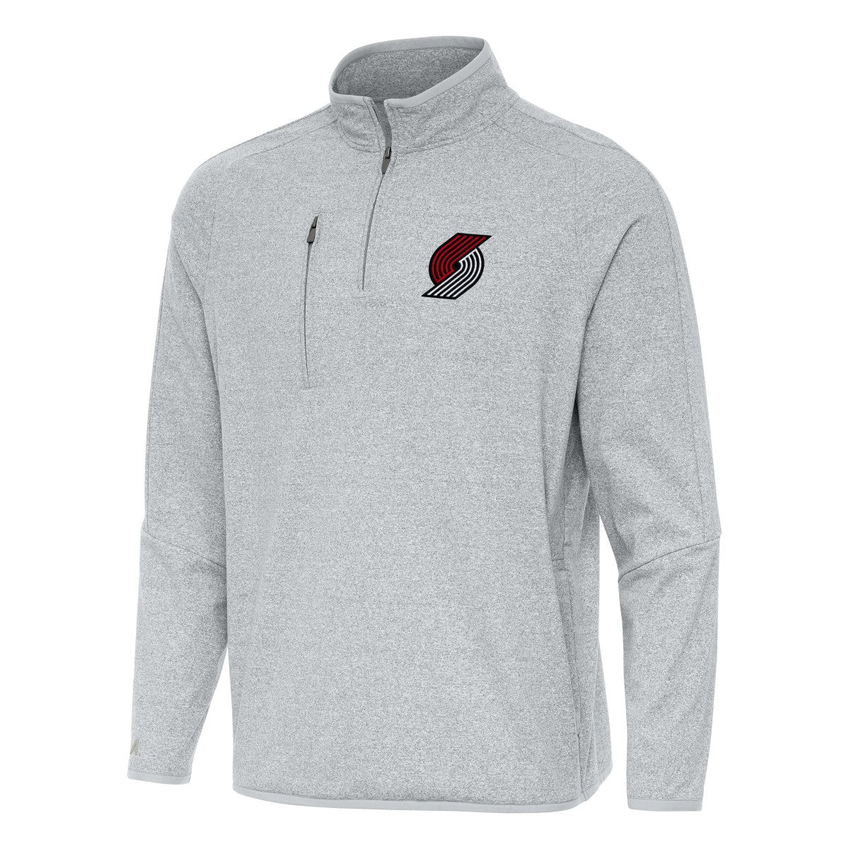 NBA - Portland Trail Blazers Antigua Certain Quarter-Zip Tri-Blend Sweatshirt - Heather Gray