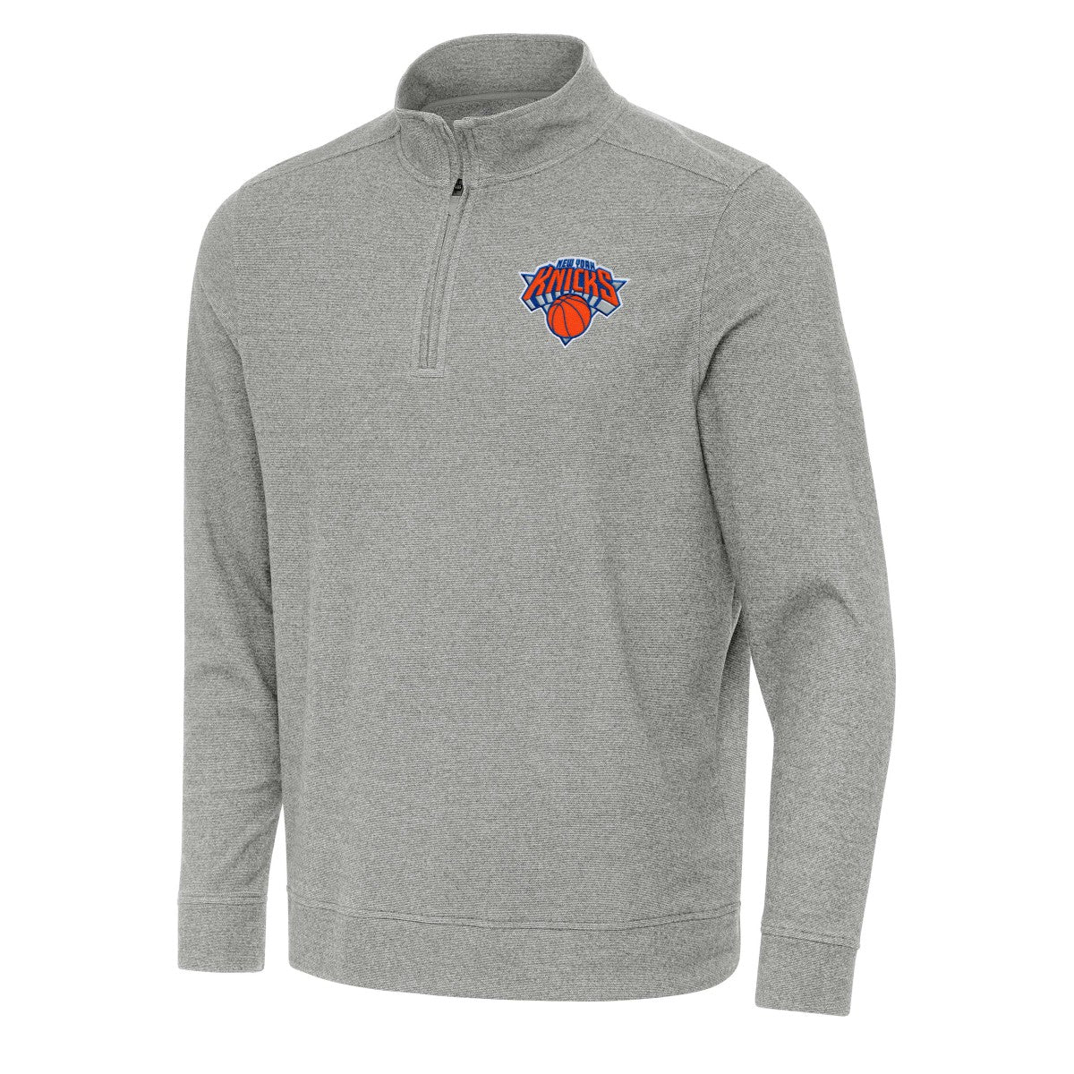 NBA - New York Knicks Antigua Subtle Quarter-Zip Sweatshirt - Heather Gray