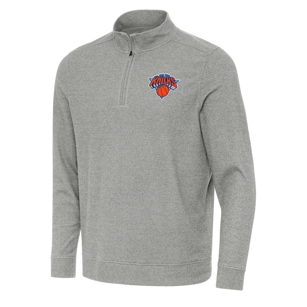 NBA - New York Knicks Antigua Subtle Quarter-Zip Sweatshirt - Heather Gray