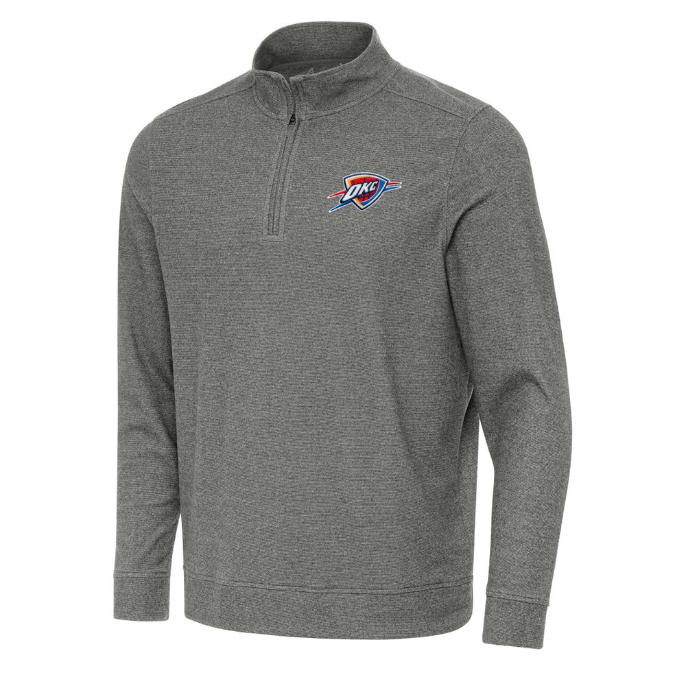 NBA - Oklahoma City Thunder Antigua Subtle Quarter-Zip Sweatshirt - Heather Black