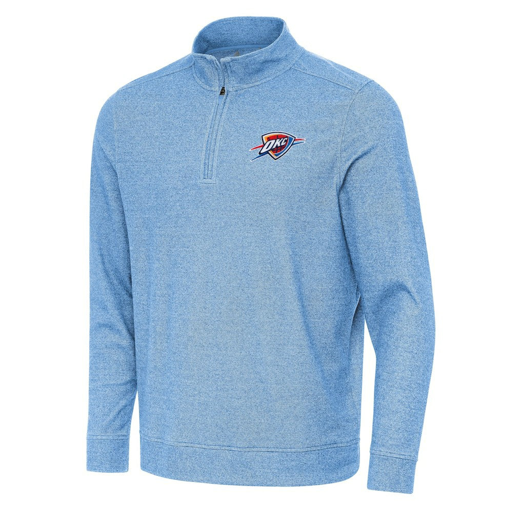 NBA - Oklahoma City Thunder Antigua Subtle Quarter-Zip Sweatshirt - Heather Powder Blue
