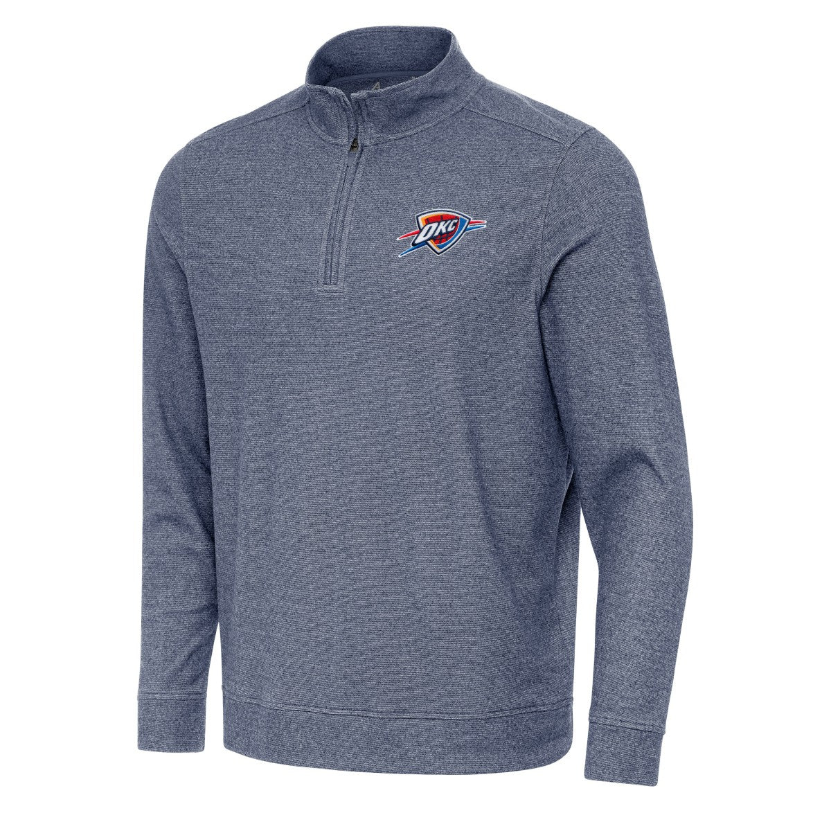 NBA - Oklahoma City Thunder Antigua Subtle Quarter-Zip Sweatshirt - Heather Navy