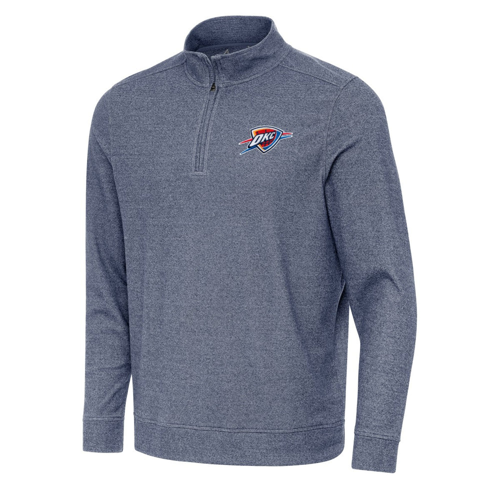 NBA - Oklahoma City Thunder Antigua Subtle Quarter-Zip Sweatshirt - Heather Navy