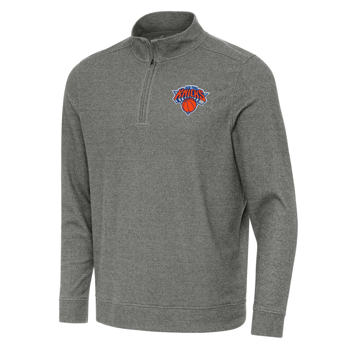 NBA - New York Knicks Antigua Subtle Quarter-Zip Sweatshirt - Heather Black
