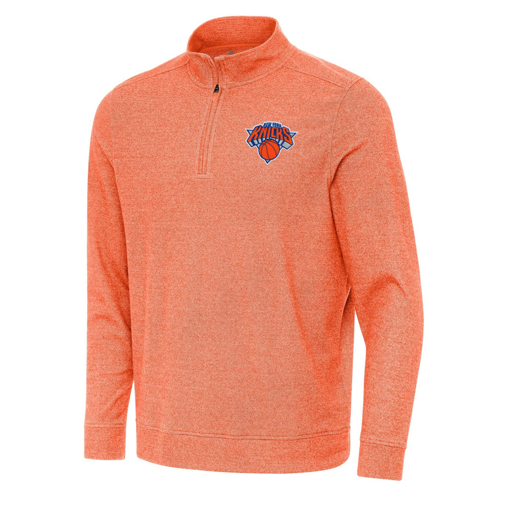 NBA - New York Knicks Antigua Subtle Quarter-Zip Sweatshirt - Heather Orange