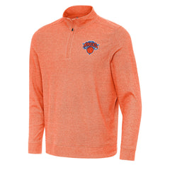 NBA - New York Knicks Antigua Subtle Quarter-Zip Sweatshirt - Heather Orange
