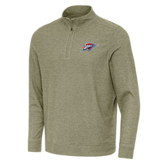 NBA - Oklahoma City Thunder Antigua Subtle Quarter-Zip Sweatshirt - Olive