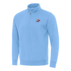 NBA - Oklahoma City Thunder Antigua Victory Quarter-Zip Mock Sweatshirt - Powder Blue