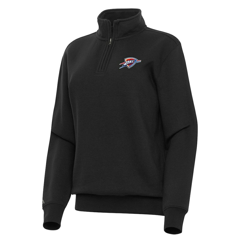 NBA - Oklahoma City Thunder Antigua Women's Victory Quarter-Zip Sweatshirt - Black