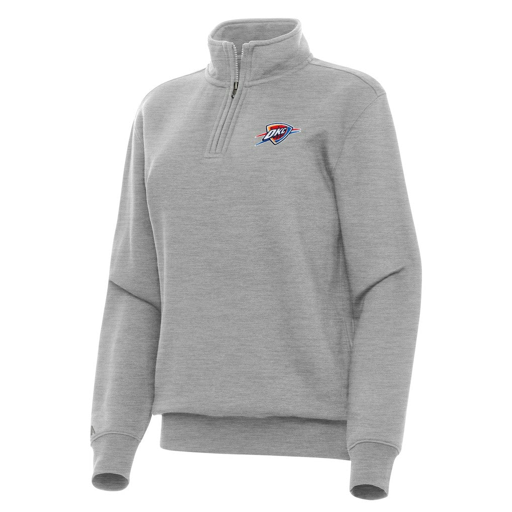NBA - Oklahoma City Thunder Antigua Women's Victory Quarter-Zip Sweatshirt - Heather Gray