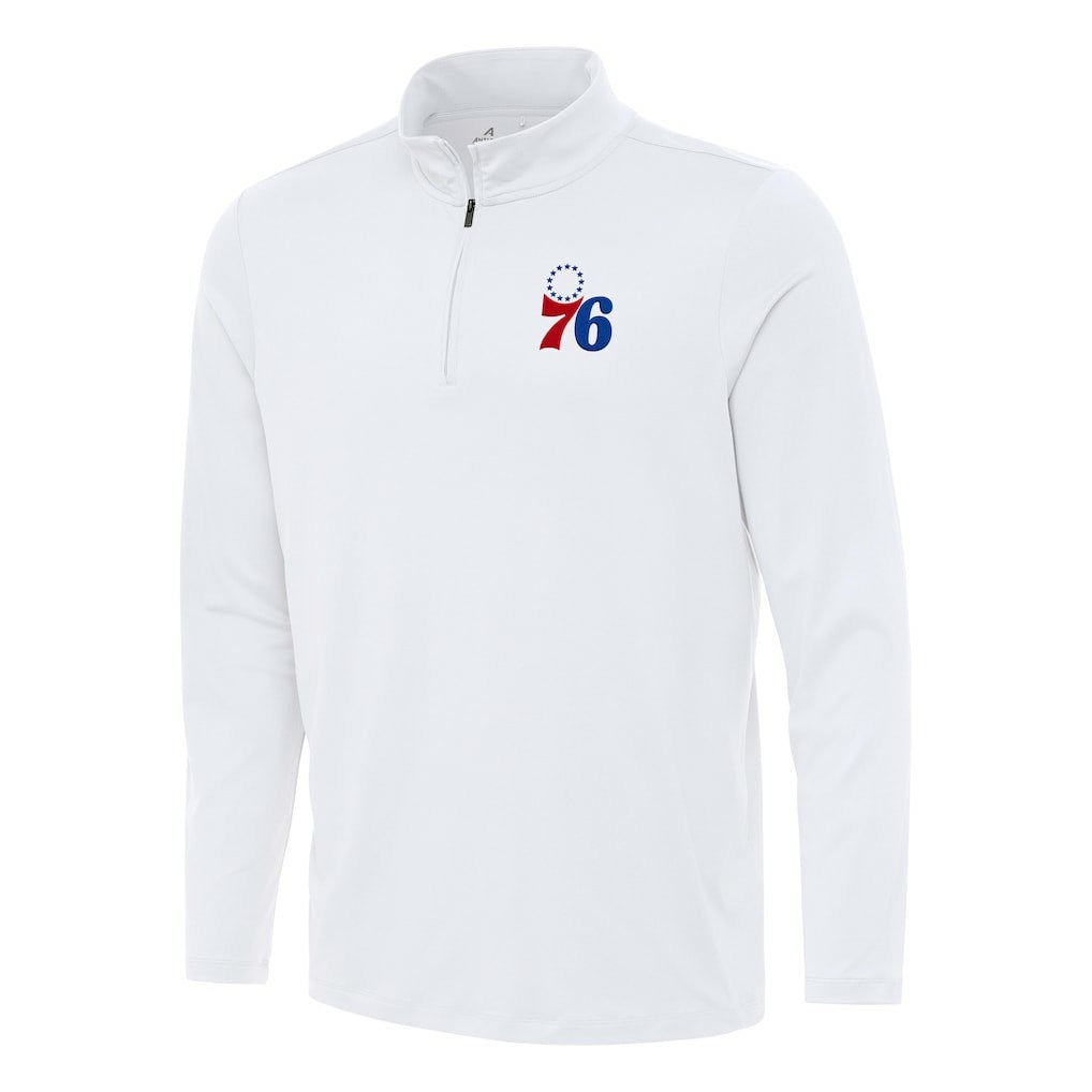 NBA - Philadelphia 76ers Antigua Reprocess Quarter-Zip Top - White