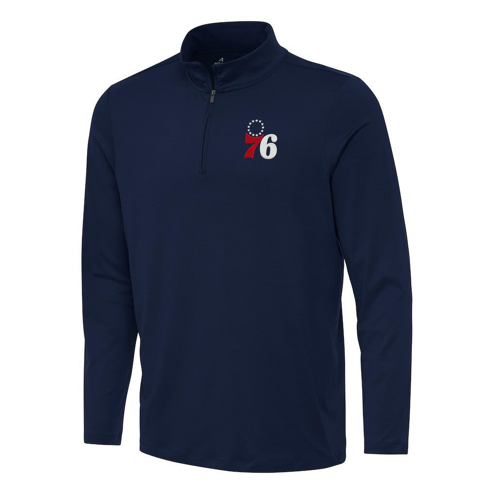 NBA - Philadelphia 76ers Antigua Reprocess Quarter-Zip Top - Navy