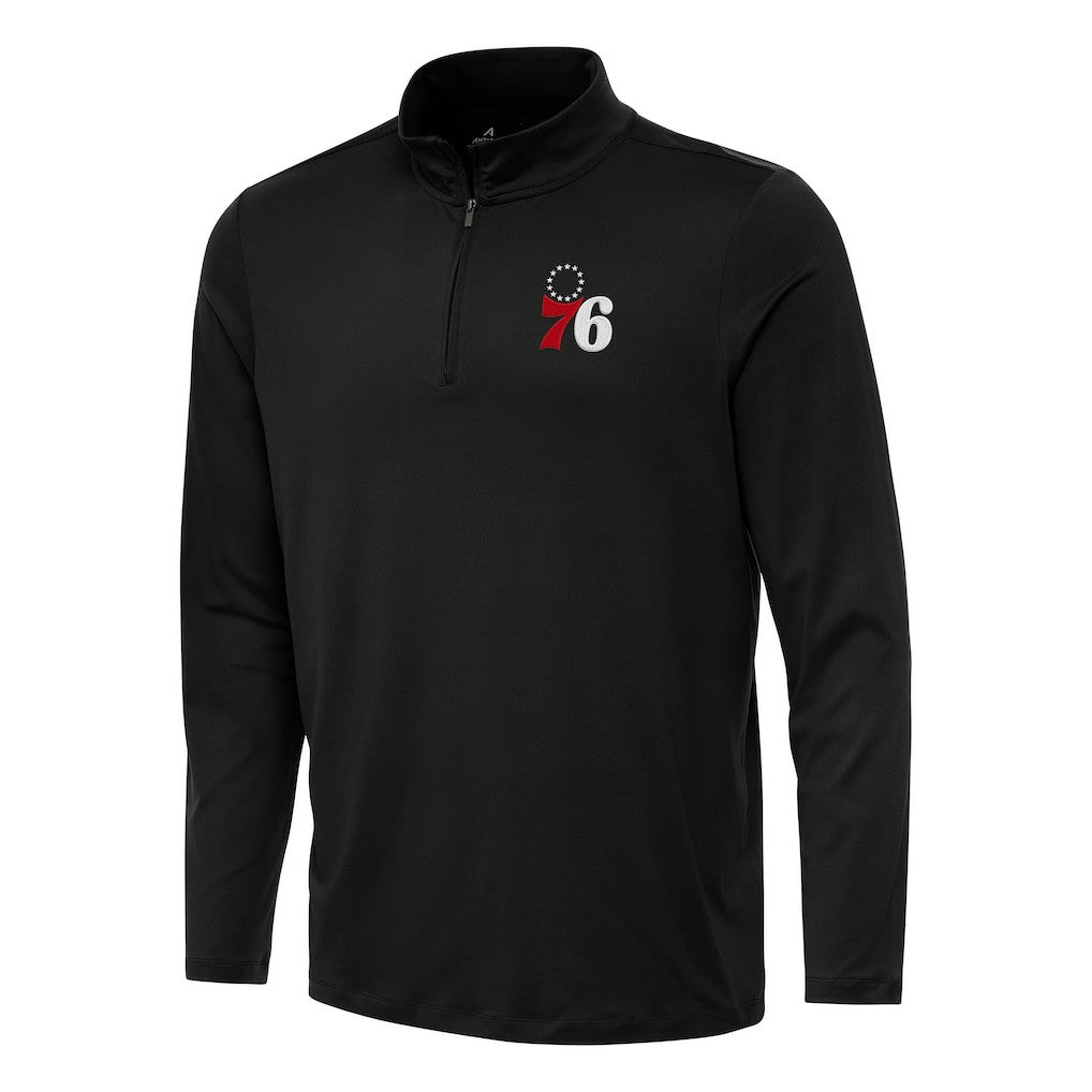 NBA - Philadelphia 76ers Antigua Reprocess Quarter-Zip Top - Black
