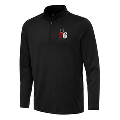 NBA - Philadelphia 76ers Antigua Reprocess Quarter-Zip Top - Black