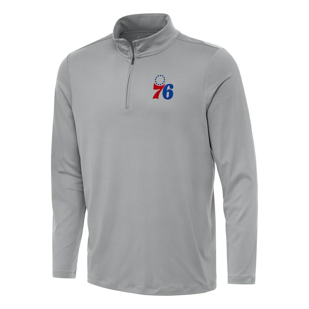 NBA - Philadelphia 76ers Antigua Reprocess Quarter-Zip Top - Gray