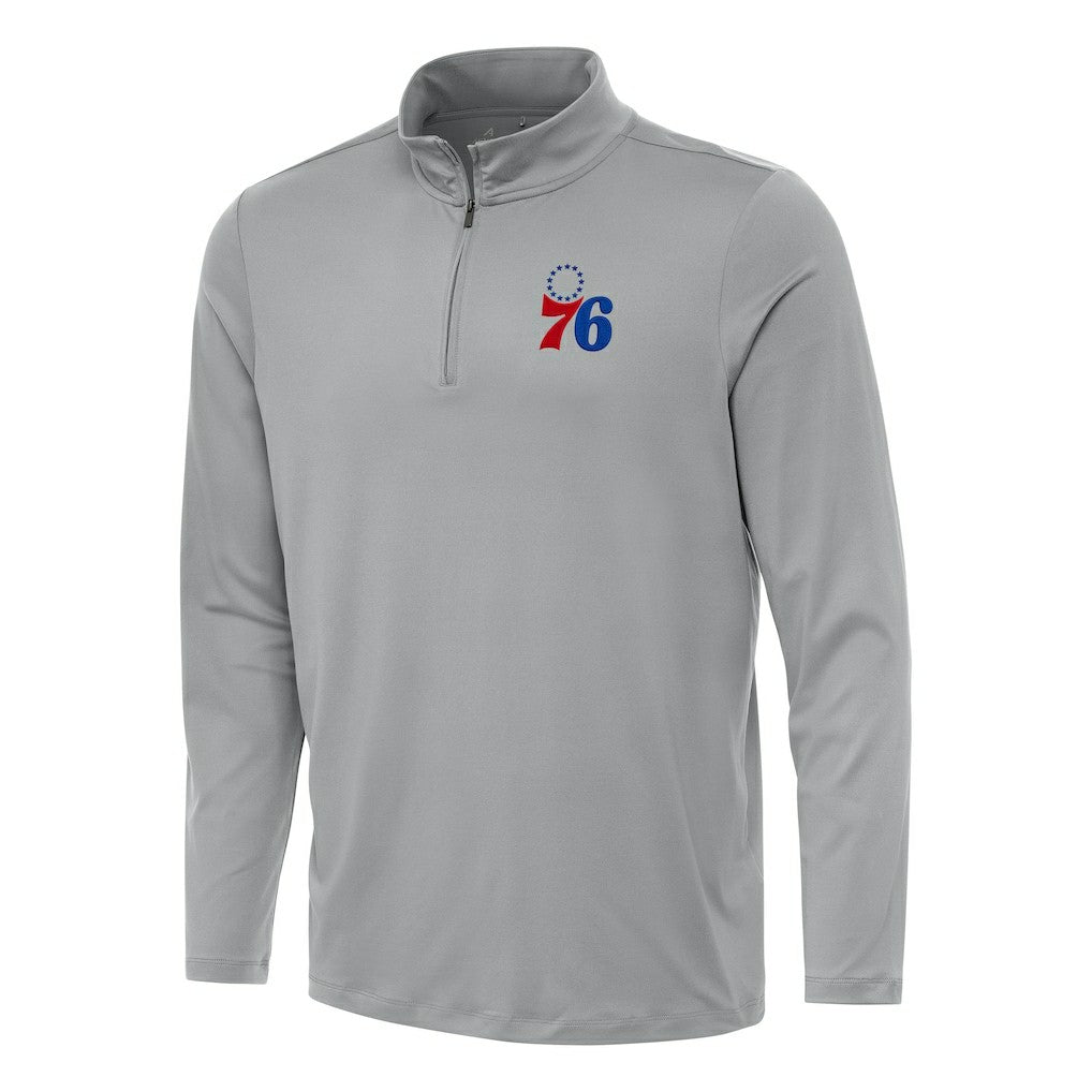 NBA - Philadelphia 76ers Antigua Reprocess Quarter-Zip Top - Gray