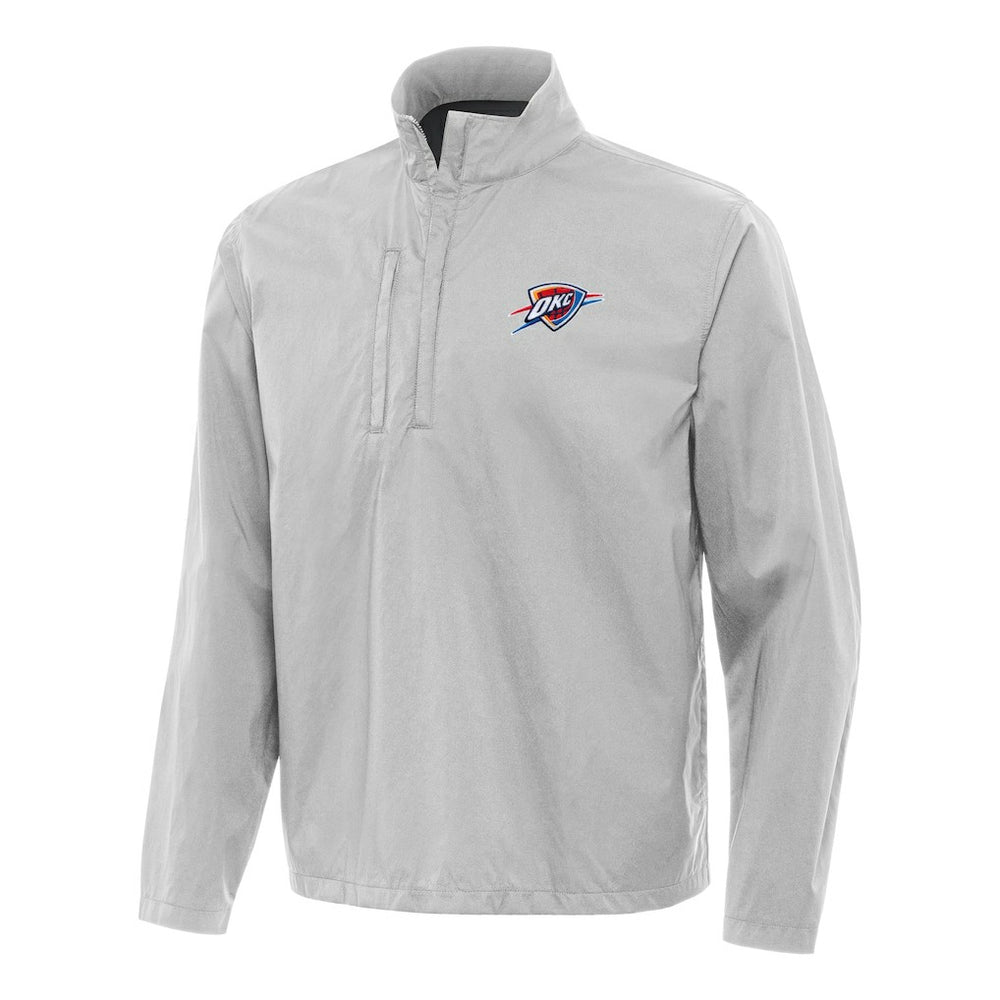NBA - Oklahoma City Thunder Antigua Brisk Quarter-Zip Windbreaker - Heather Gray