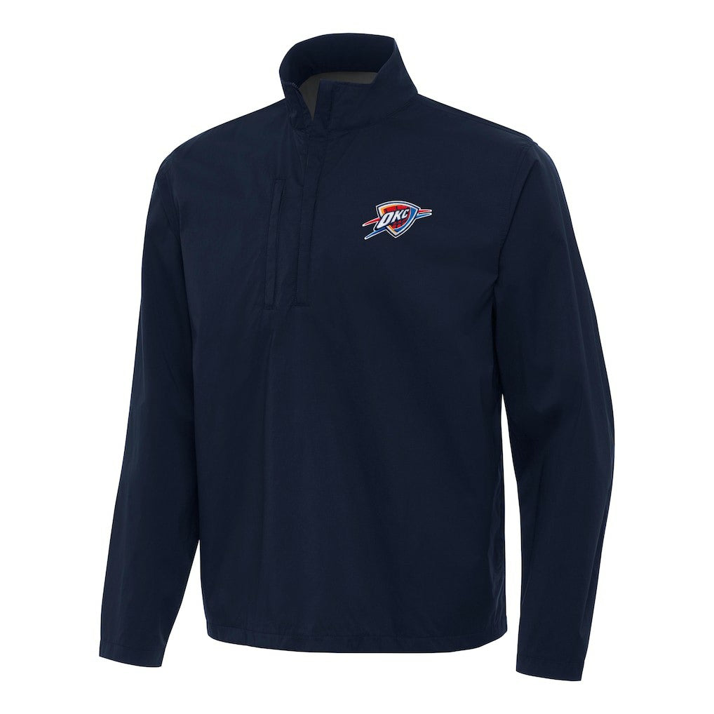 NBA - Oklahoma City Thunder Antigua Brisk Quarter-Zip Windbreaker - Navy