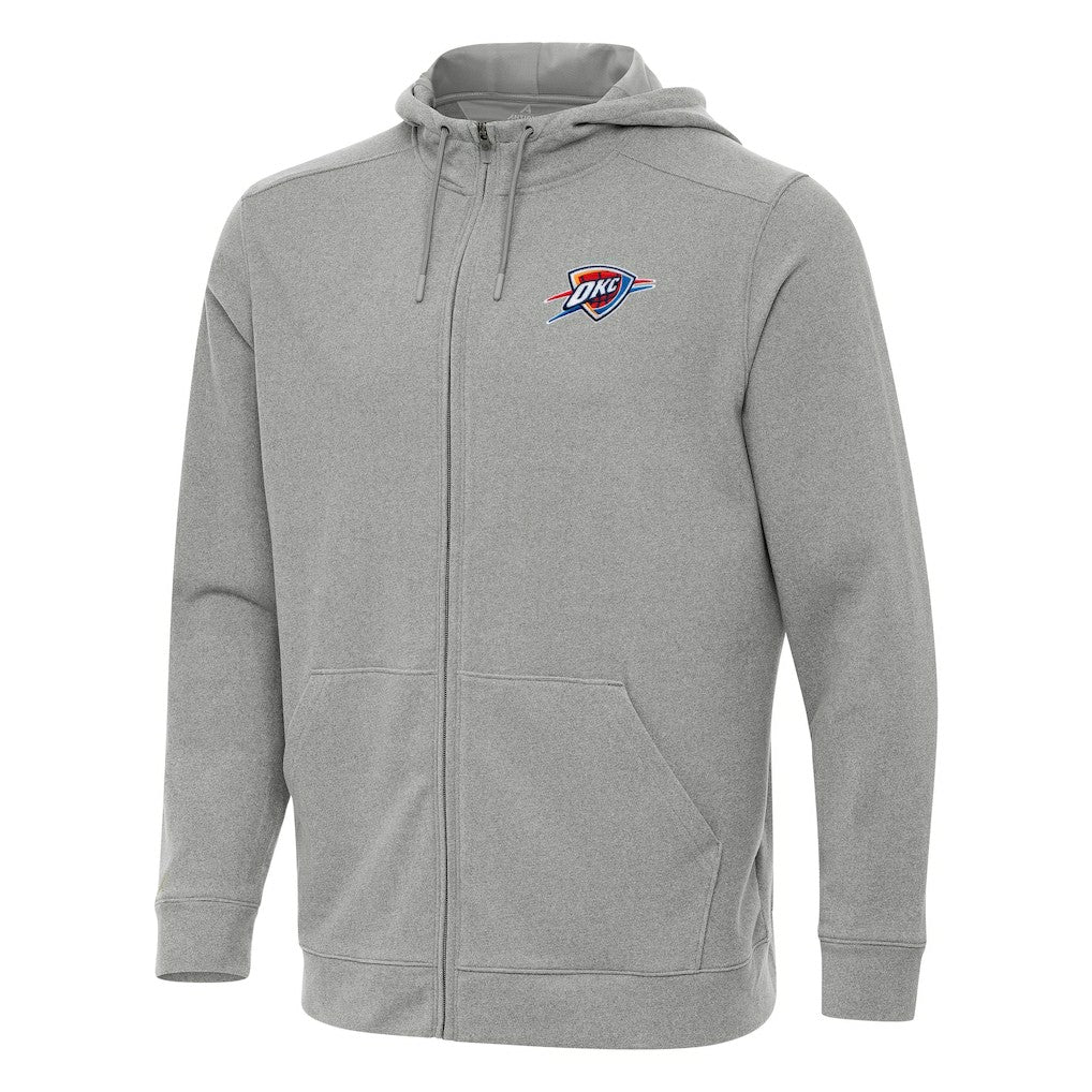 NBA - Oklahoma City Thunder Antigua Effortless Full-Zip Hoodie Jacket - Heather Gray