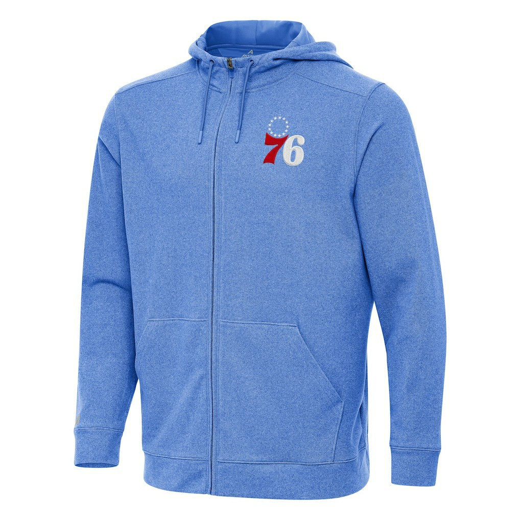 NBA - Philadelphia 76ers Antigua Effortless Full-Zip Hoodie Jacket - Heather Royal