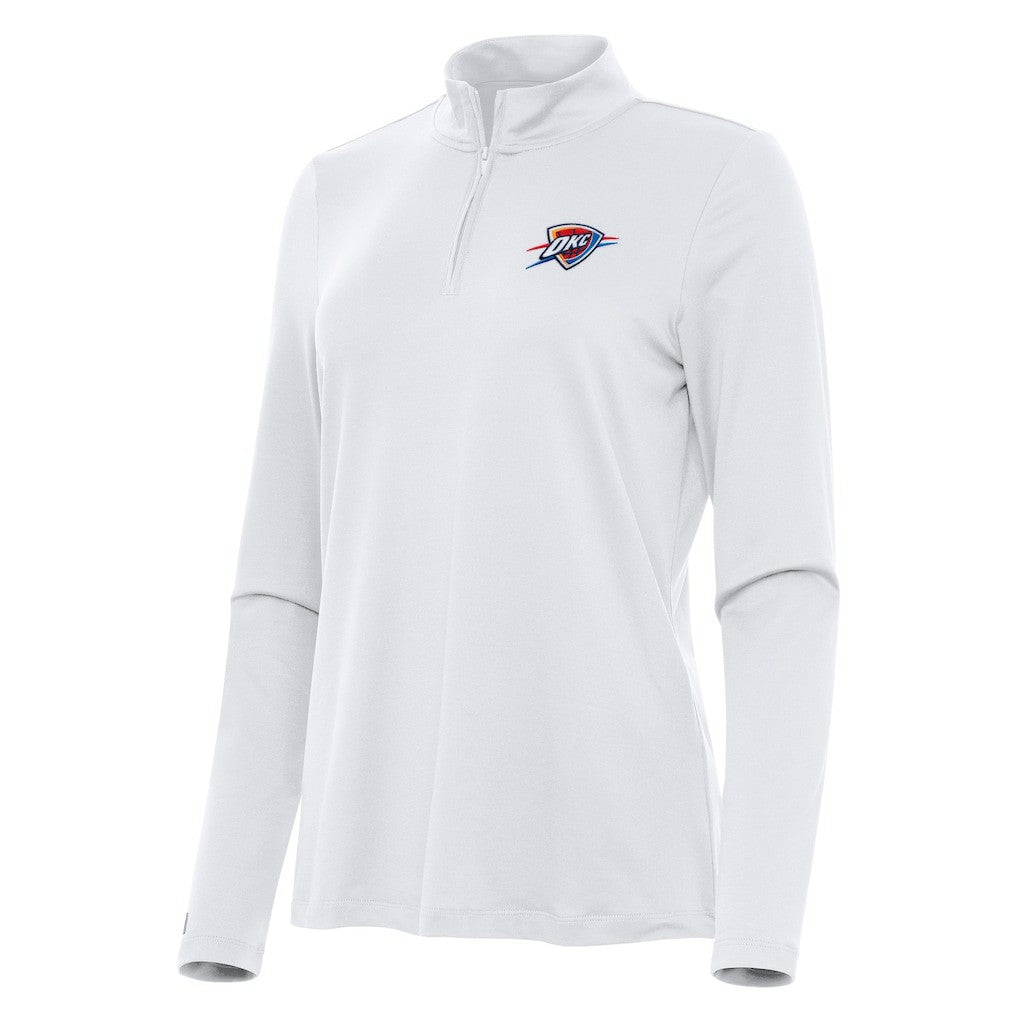 NBA - Oklahoma City Thunder Antigua Women's Reprocess Quarter-Zip Top - White