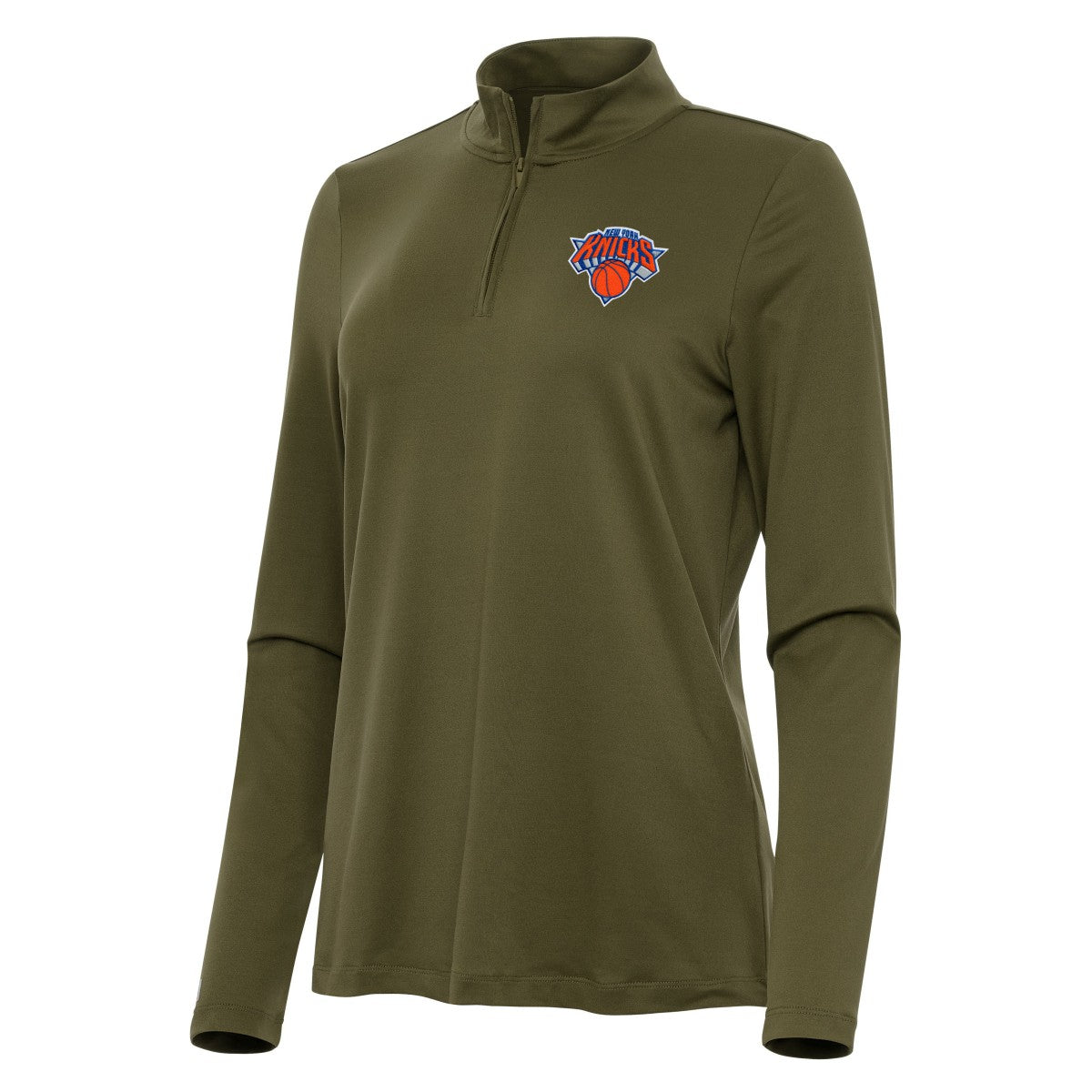 NBA - New York Knicks Antigua Women's Reprocess Quarter-Zip Top - Olive