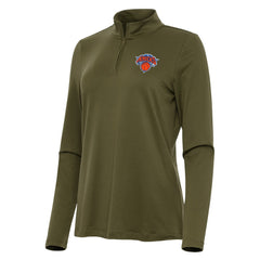 NBA - New York Knicks Antigua Women's Reprocess Quarter-Zip Top - Olive