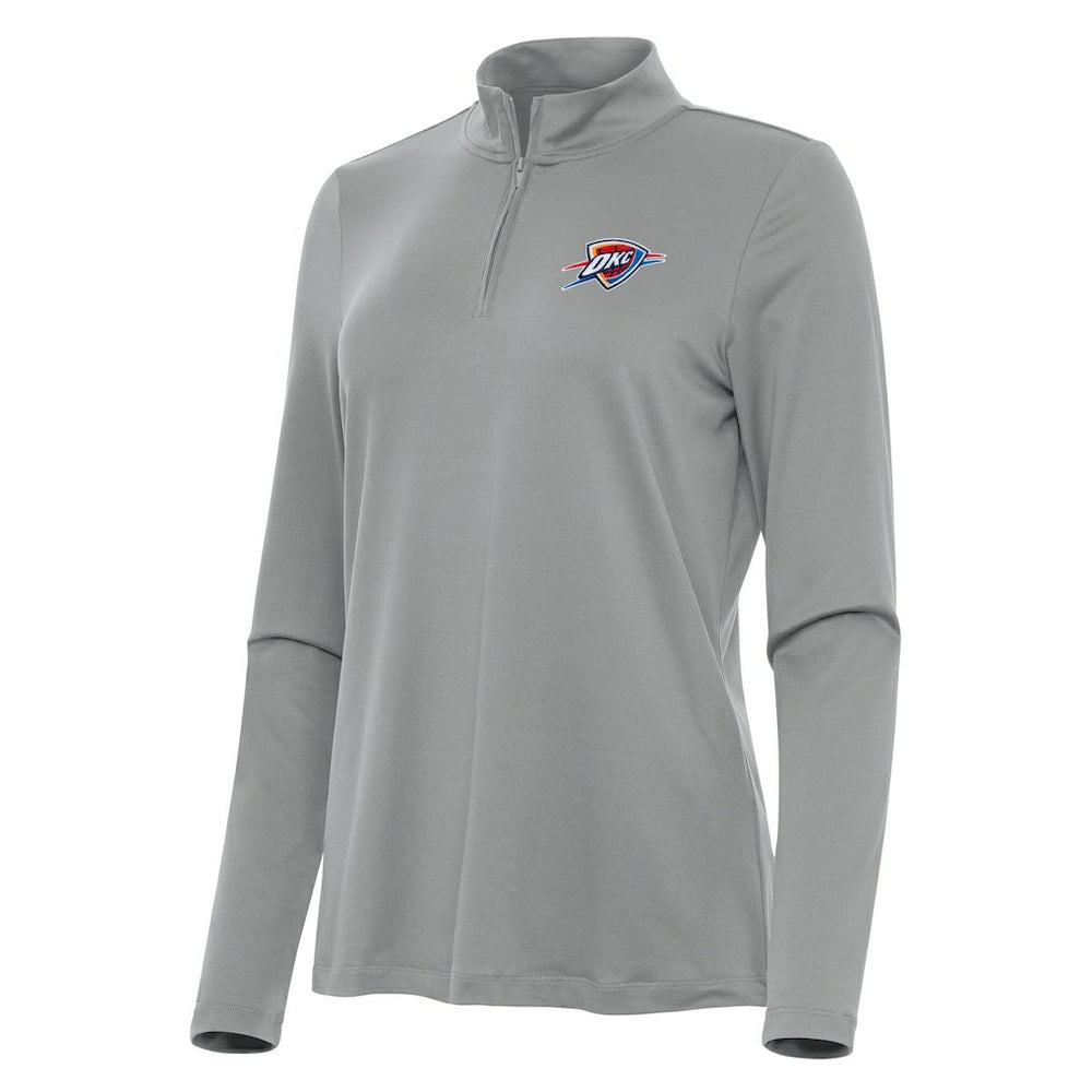 NBA - Oklahoma City Thunder Antigua Women's Reprocess Quarter-Zip Top - Gray