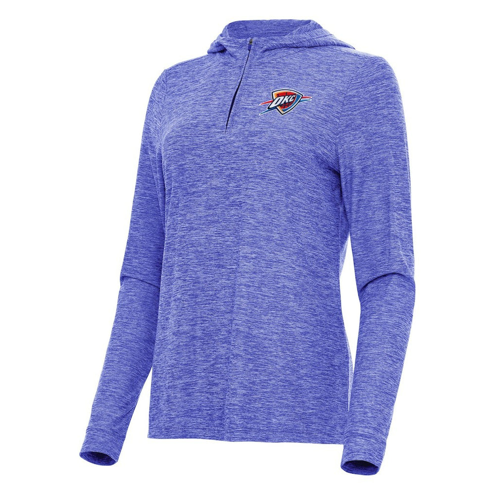 NBA - Oklahoma City Thunder Antigua Women's Daybreak Quarter-Zip Hoodie - Heather Blue