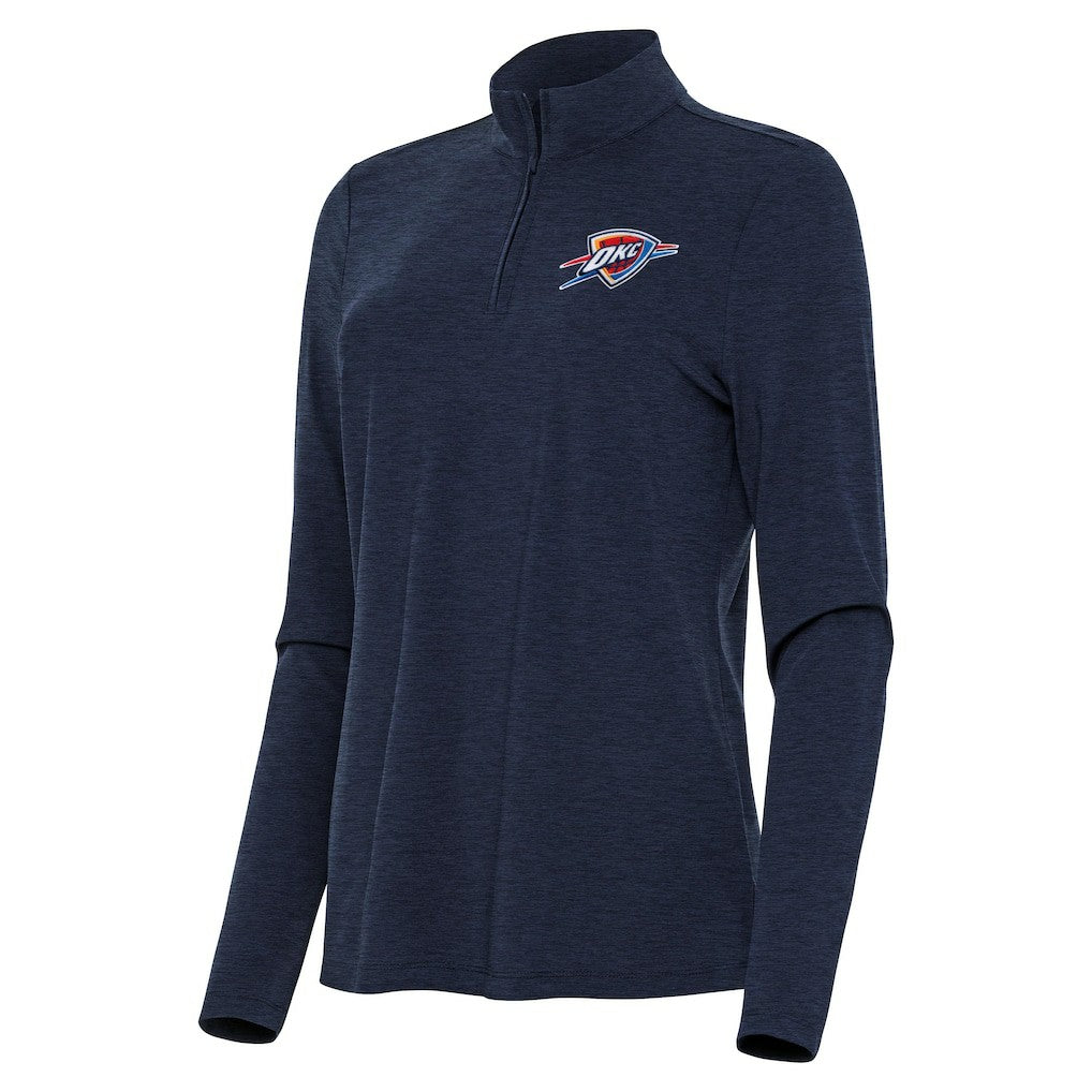 NBA - Oklahoma City Thunder Antigua Women's Bright Quarter-Zip Top - Heather Navy