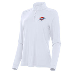 NBA - Oklahoma City Thunder Antigua Women's Intent Quarter-Zip Top - White