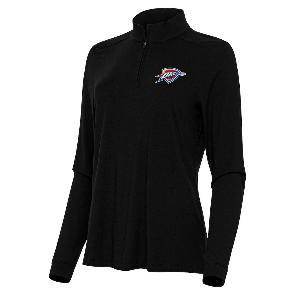 NBA - Oklahoma City Thunder Antigua Women's Intent Quarter-Zip Top - Black