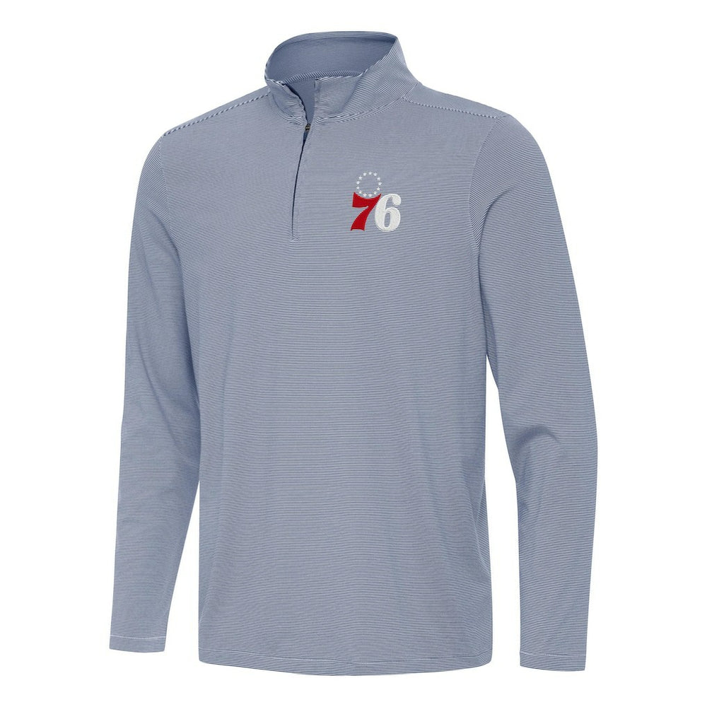 NBA - Philadelphia 76ers Antigua Twine Quarter-Zip Top - Navy
